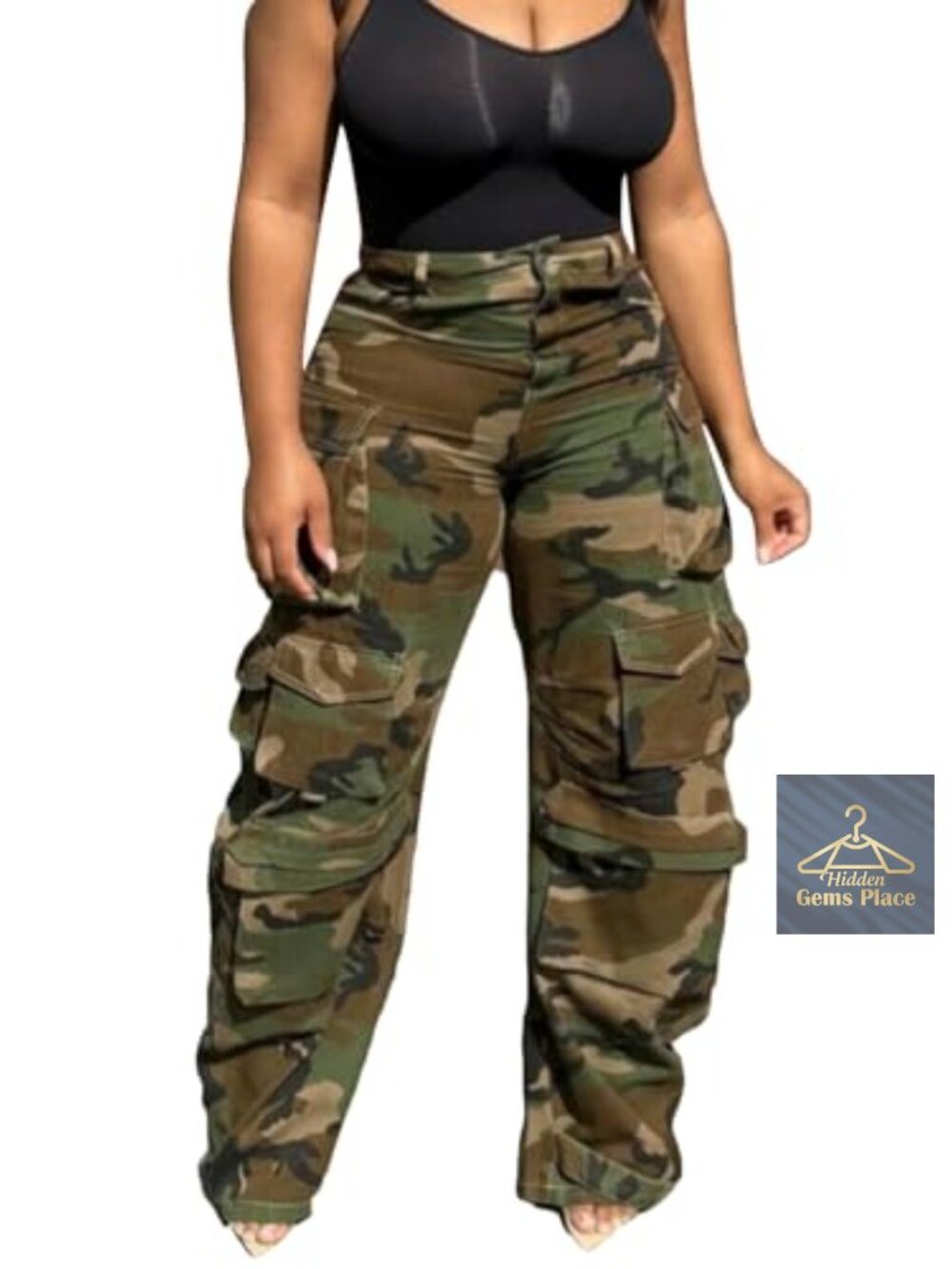 Women's High Rise Baggy Cargo Jeans Wide Leg Multi Pocket Y2K Streetwear